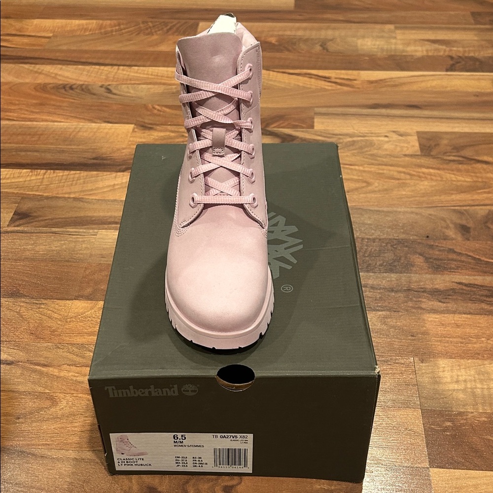 Timberland Women's Light Pink Combat Boots